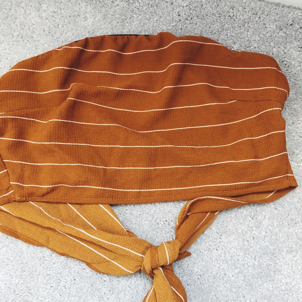 orange striped tube top